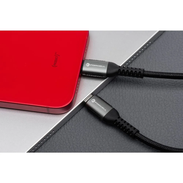 FORCELL F-ENERGY Câble nylon tressé USB-C vers Lightning 3A 27W 2m