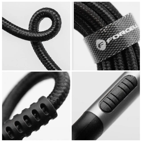 FORCELL F-ENERGY Câble nylon tressé USB-A vers Lightning 2,4A 12W 1,2m