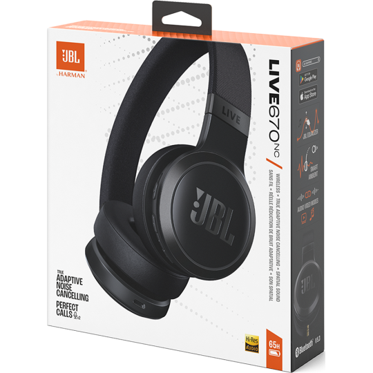 JBL Casque Bluetooth Live 670NC ANC avec Micro Supra-auriculaire