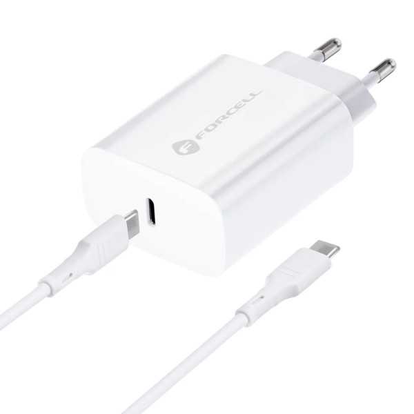 FORCELL F-ENERGY Chargeur secteur USB-C avec câble USB-C vers USB-C...
