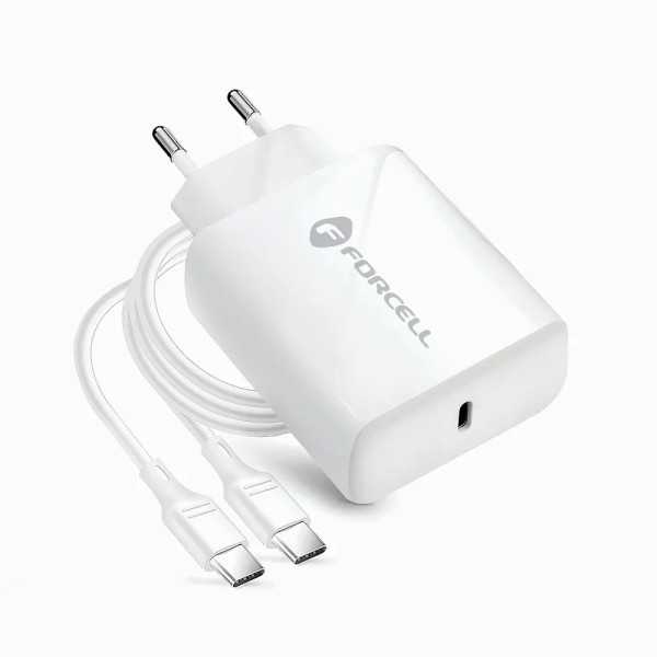 FORCELL F-ENERGY Chargeur secteur USB-C avec câble USB-C vers USB-C...