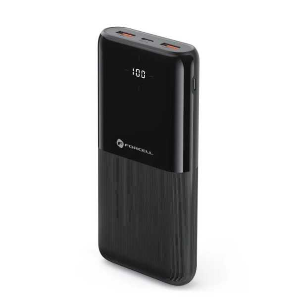 FORCELL F-ENERGY Batterie externe Noire 3A 20W 20000 mAh USB-C USB-A