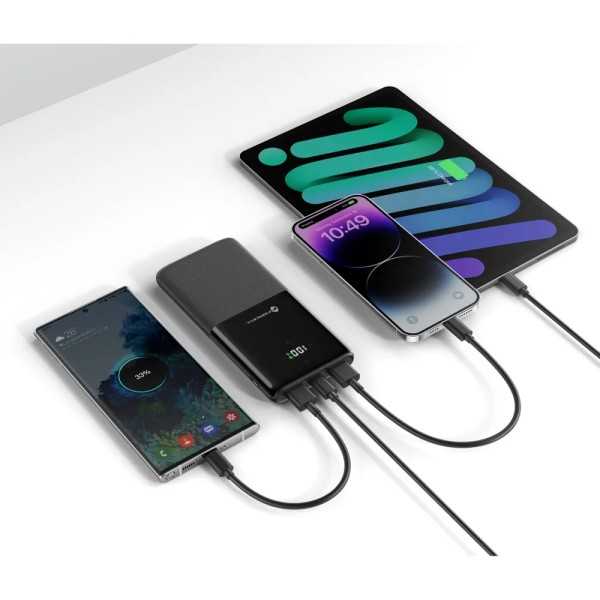 FORCELL F-ENERGY Batterie externe Noire 3A 20W 10000 mAh USB-C USB-A