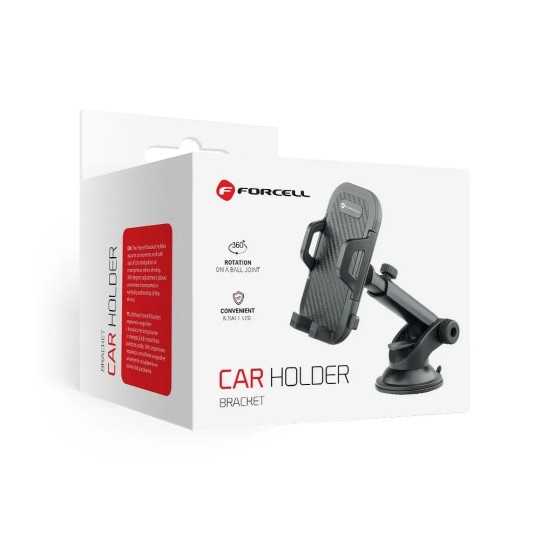 FORCELL Support de téléphone en carbone pour voiture pare-brise avec bras réglable