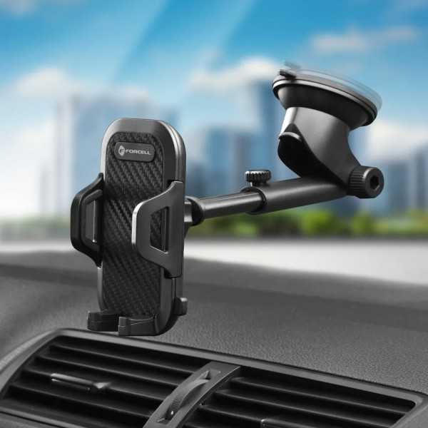 FORCELL Support de téléphone en carbone pour voiture pare-brise ave...