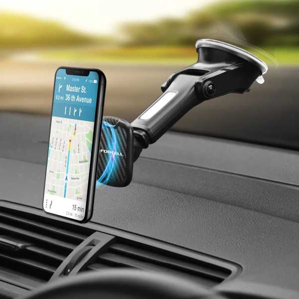 FORCELL Support de téléphone magnétique en carbone pour pare-brise ...