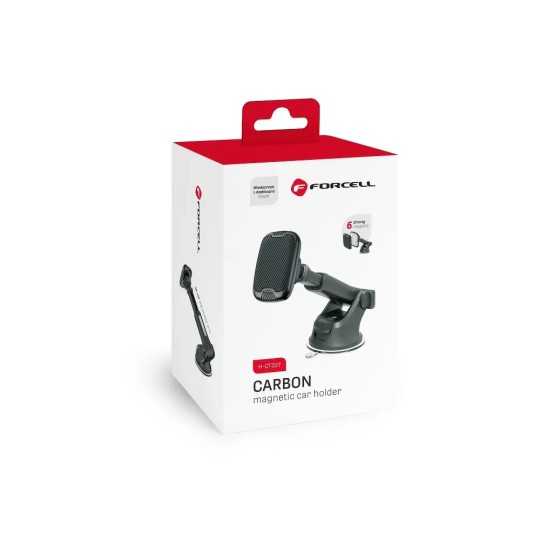 FORCELL Support de téléphone magnétique en carbone pour pare-brise / tableau de bord