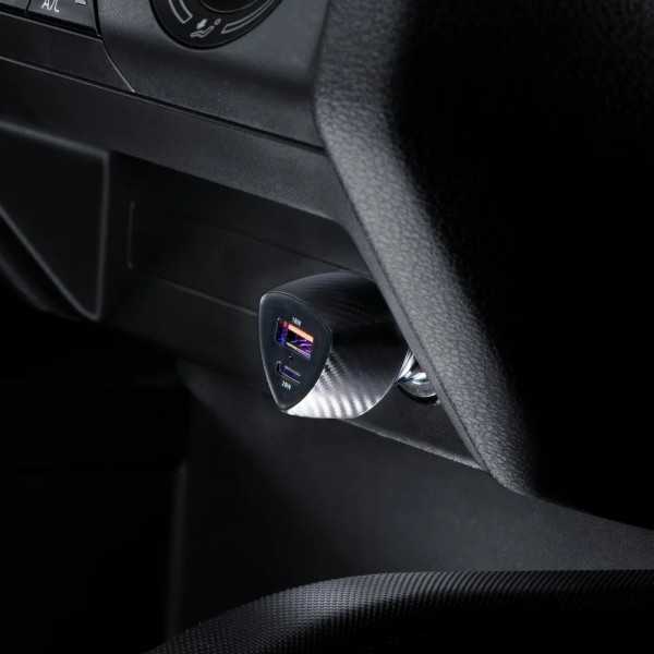 FORCELL F-ENERGY Chargeur adaptateur rapide carbone pour voiture US...