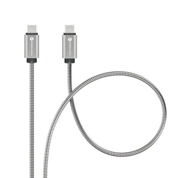 FORCELL F-ENERGY Câble métal charge rapide USB-C vers USB-C 5A/20V ...