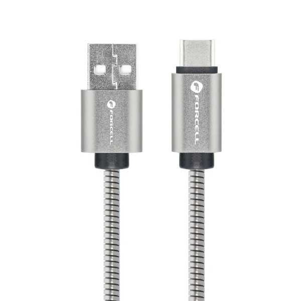 FORCELL F-ENERGY Câble métal charge rapide USB-C vers USB-A 2,4A 12...