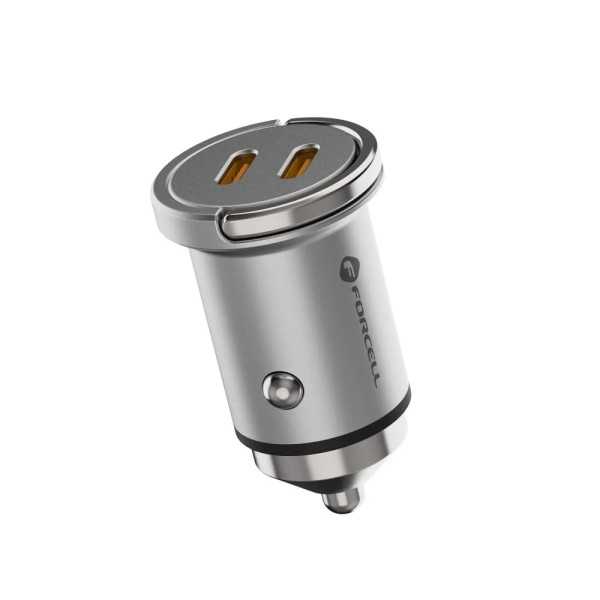 FORCELL F-ENERGY Mini chargeur adaptateur pour voiture 2x USB-C 30W