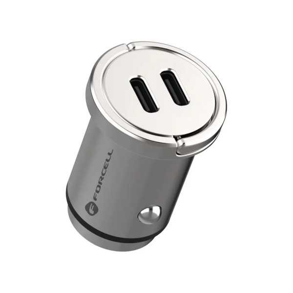 FORCELL F-ENERGY Mini chargeur adaptateur pour voiture 2x USB-C 30W