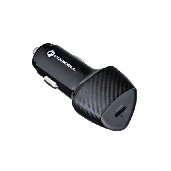 FORCELL F-ENERGY Chargeur adaptateur carbone pour voiture USB-C 20W...