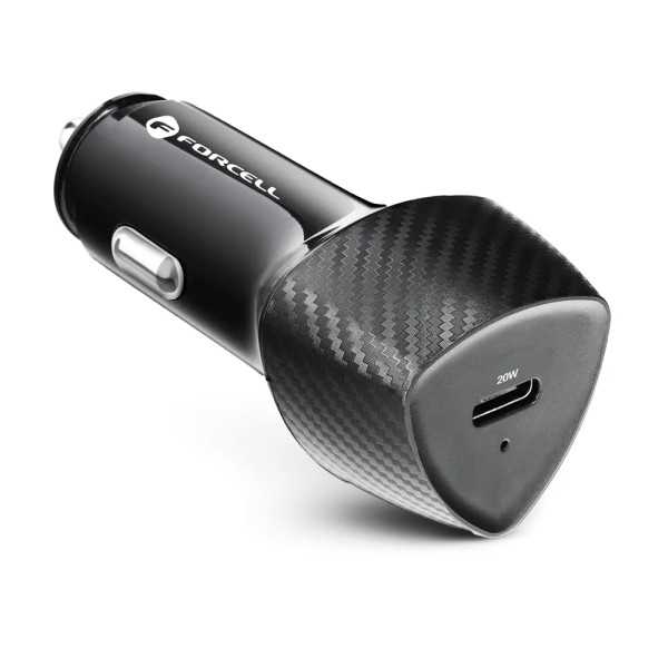FORCELL F-ENERGY Chargeur adaptateur carbone pour voiture USB-C 20W...