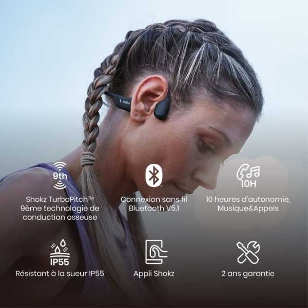 SHOKZ OpenRun Pro - Ecouteurs bluetooth TWS à conduction osseuse