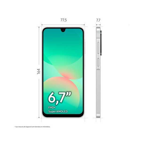 Dimensions du SAMSUNG Galaxy A26 5G Blanc - Neuf