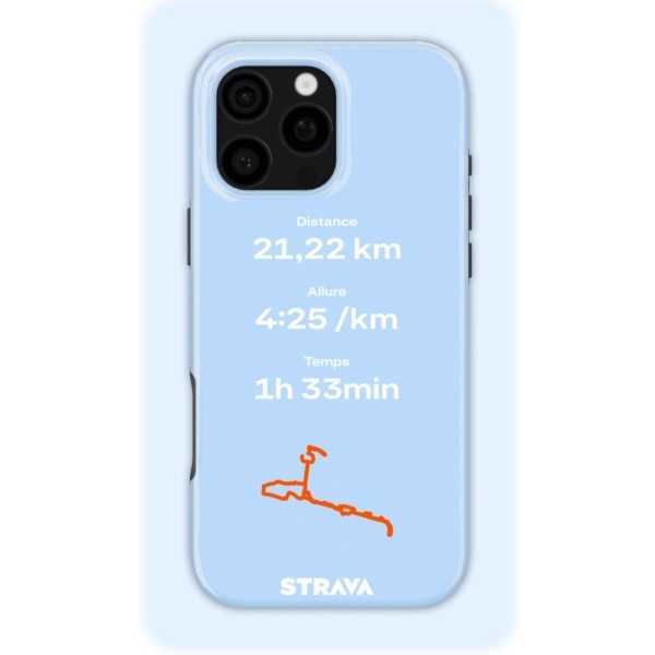 Mon Run Strava - Bleu givre | Coque 3D 2en1 Ultra-résistante