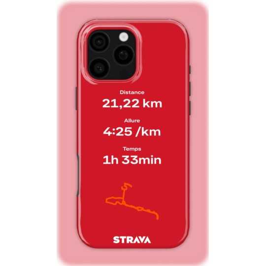Mon Run Strava - Rouge| Coque 3D 2en1 Ultra-résistante