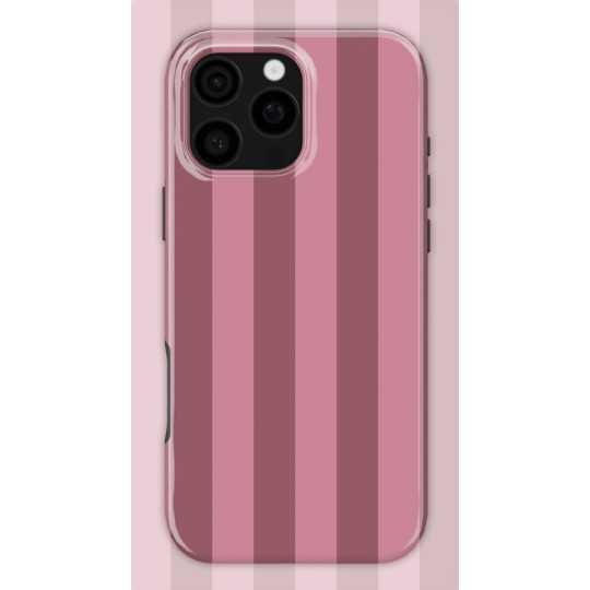 Pastel Cherry Stripes Case | Coque de téléphone 3D 2en1 Ultra-résistante