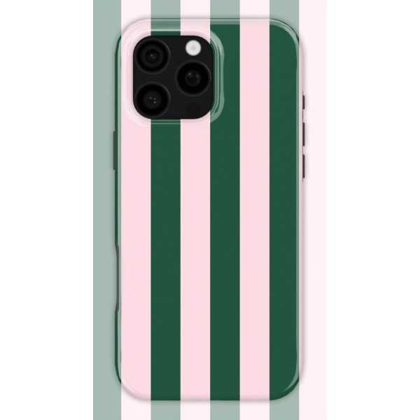 Pinky Green Stripes Case | Coque de téléphone 3D 2en1 Ultra-résistante