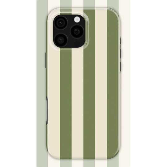 Pistachio Stripes Case | Coque de téléphone 3D 2en1 Ultra-résistante