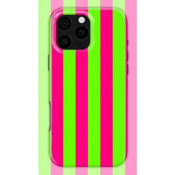 Flashy Green Stripes Case | Coque de téléphone 3D 2en1 Ultra-résistante