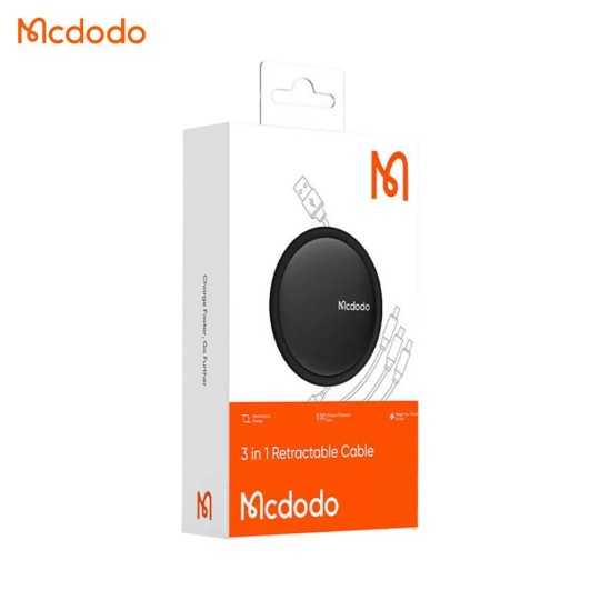 MCDODO Câble adaptateur 3-en-1 USB vers Lightning + Micro + USB-C 1.2m
