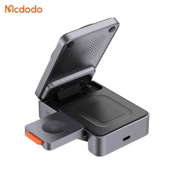 MCDODO Station de Charge sans Fil Qi2 Pliable 3 en 1 Noir