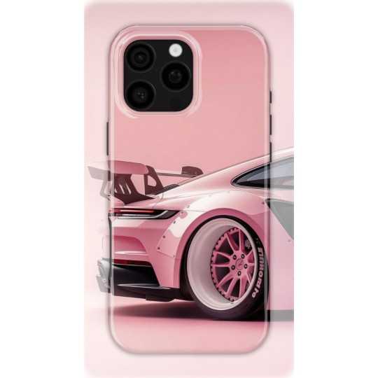 Pink Porsche RWB | Coque de téléphone 3D 2en1 Ultra-résistante