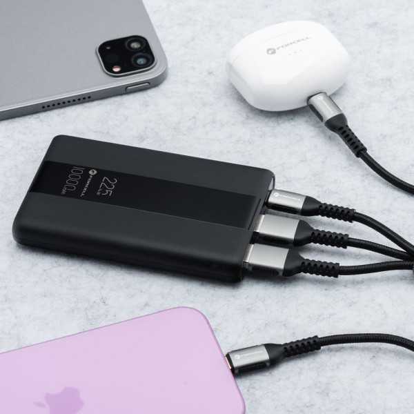 FORCELL F-ENERGY Batterie externe avec câble USB-C vers USB-A 10 00...