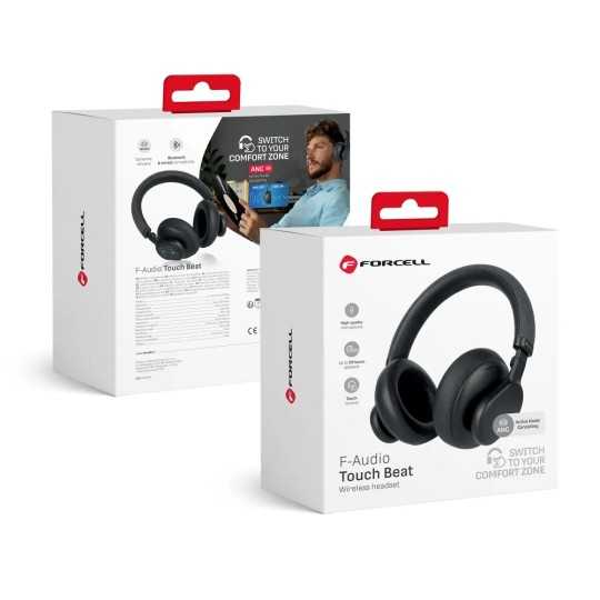 FORCELL F-Audio Casque bluetooth Touch Beat noir avec réduction de bruit active