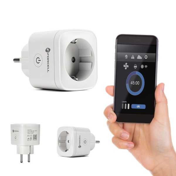 FORCELL F-ENERGY Prise intelligente 230V avec Wifi, programmateur, ...