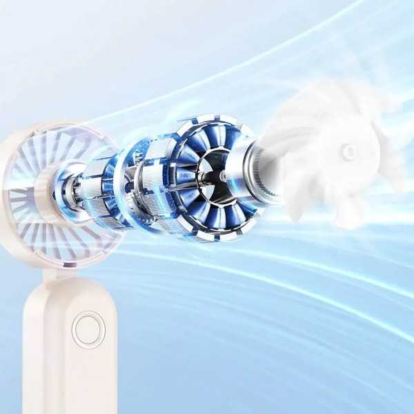 USAMS Mini ventilateur portable pliable à affichage numérique 1200mAh