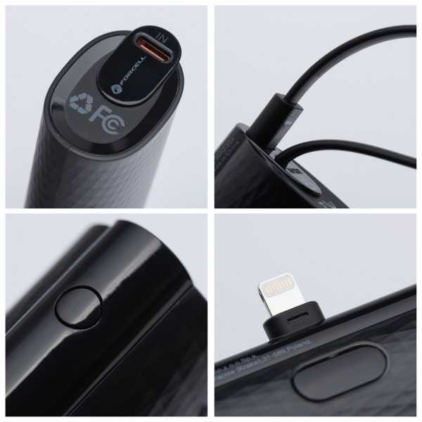 FORCELL F-ENERGY Batterie externe avec câble USB-C et connecteur Li...