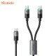 MCDODO Câble USB-C vers 2x USB-C 100W 1.5m Noir