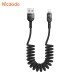 MCDODO Câble USB vers Lightning rétractable avec LED 1,8m Noir