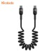 MCDODO Câble USB-C vers USB-C rétractable 60W 1,8m Noir