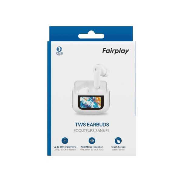 FAIRPLAY CALIFORNIA Ecouteurs TWS avec ANC (Réduction de Bruit Active) Blancs