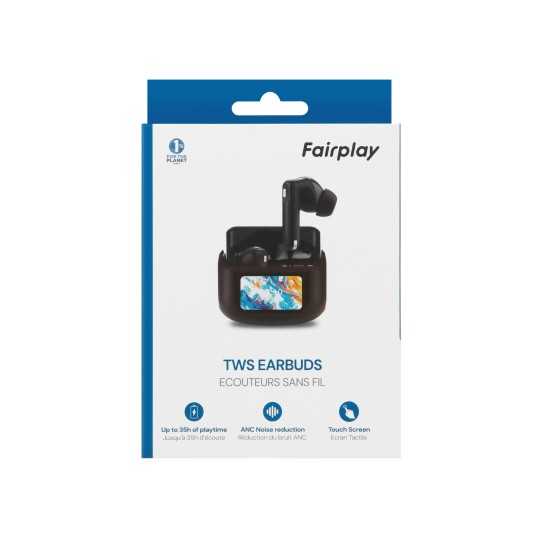 FAIRPLAY CALIFORNIA Ecouteurs TWS avec ANC (Réduction de Bruit Active) Noirs