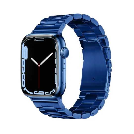 Bracelet APPLE Watch à Maillons Bleu en acier inoxydable