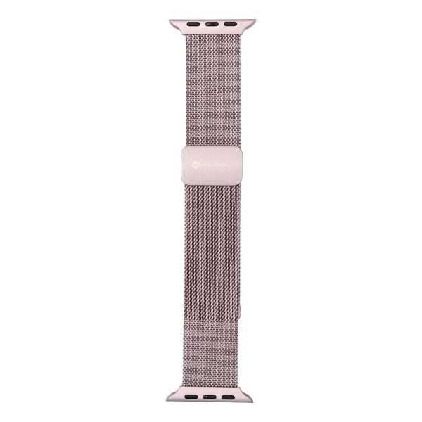 Bracelet APPLE Watch Milanais Rose en acier magnétique