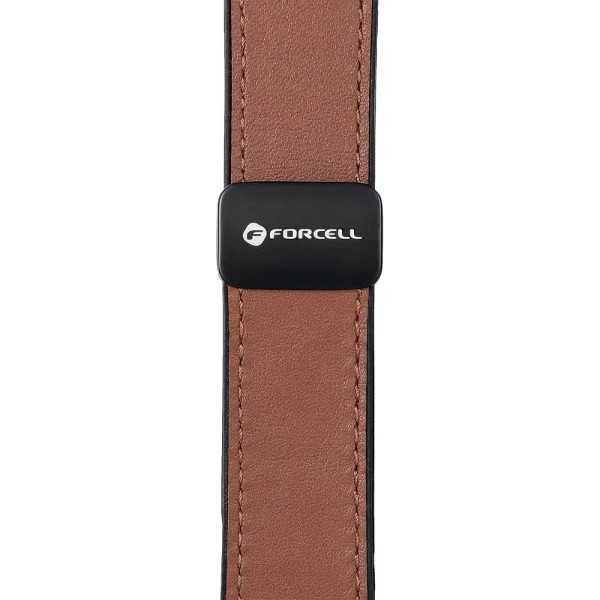 Bracelet APPLE Watch Moderne Marron magnétique en similicuir