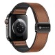 Bracelet APPLE Watch Moderne Marron magnétique en similicuir