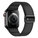 Bracelet APPLE Watch Moderne Noir magnétique en similicuir