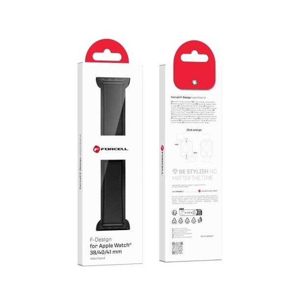 Emballage Bracelet APPLE Watch Moderne Noir magnétique en similicuir 38-40-41-42 mm