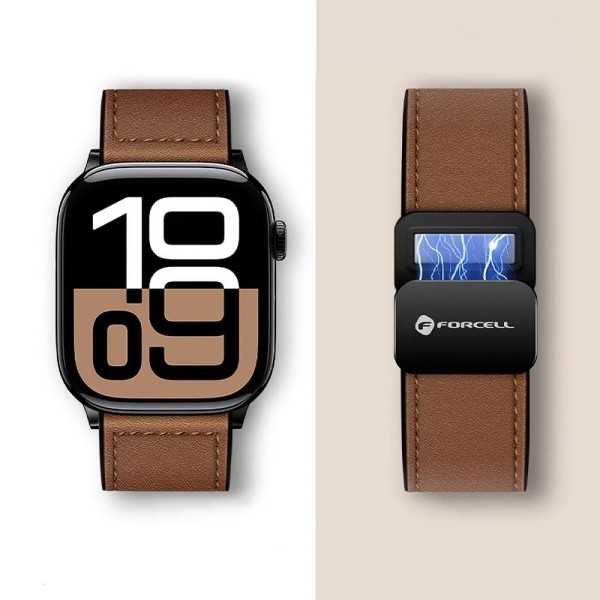 Mise en situation Bracelet APPLE Watch Moderne en similicuir avec fermoir magnétique