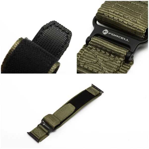 Bracelet APPLE Watch Boucle Trail Vert velcro en nylon
