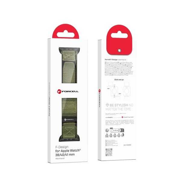 Emballage Bracelet APPLE Watch Boucle Trail Vert velcro en nylon 38-40-41-42 mm