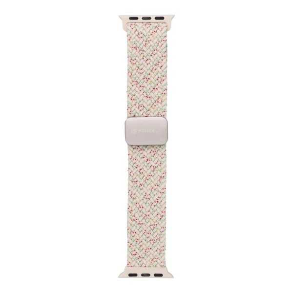 Bracelet APPLE Watch Boucle Unique Tressée Beige en nylon
