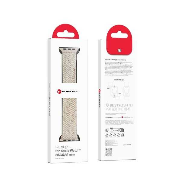 Emballage Bracelet APPLE Watch Boucle Unique Tressée Beige en nylon 38-40-41-42 mm